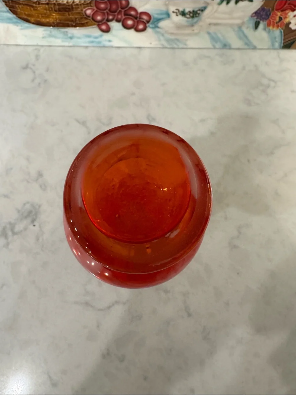 Vintage Red Swirl Art Glass Bud Vase Ruffled Rim 6” - Picture 5 of 6
